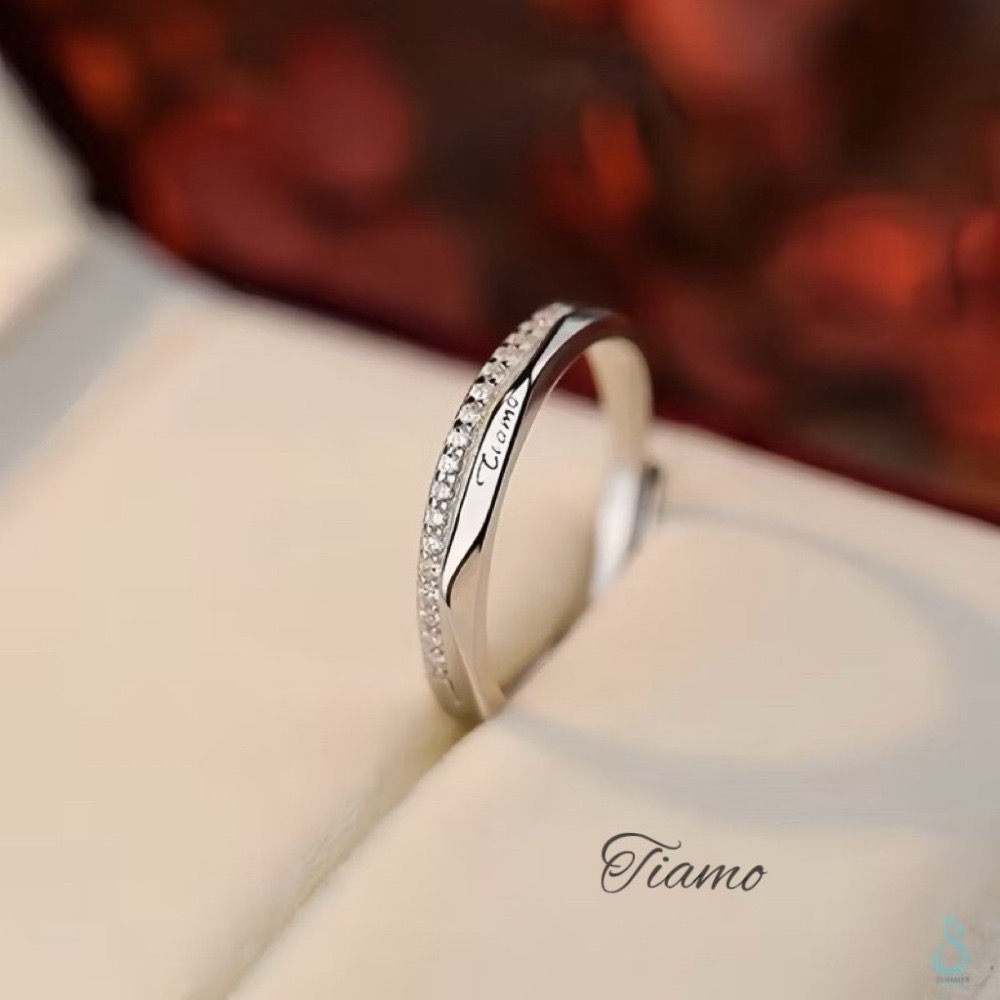 SUMMER 銀飾💫［925純銀］Tiamo【意大利語：我愛你（妳）】情侶對戒👩‍❤️‍👨  純銀戒指 情人節禮物-規格圖8