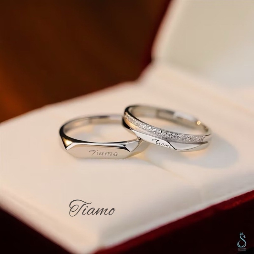 SUMMER 銀飾💫［925純銀］Tiamo【意大利語：我愛你（妳）】情侶對戒👩‍❤️‍👨  純銀戒指 情人節禮物-規格圖8