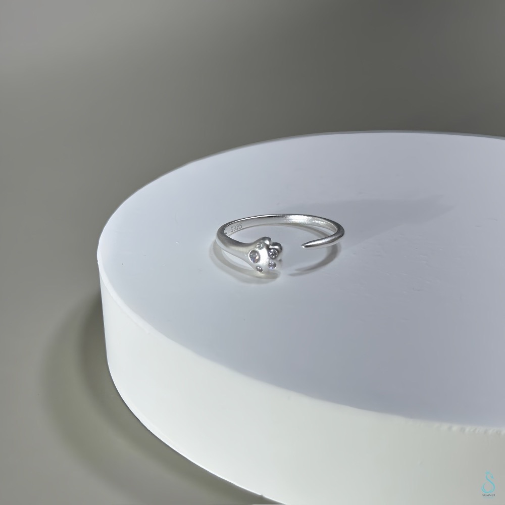 🐶🐱毛孩奴必備🫶SUMMER韓 銀飾💫［925純銀］超萌🤩療癒系毛孩<萌爪戒> 開口戒 純銀戒指 純銀飾品-細節圖9