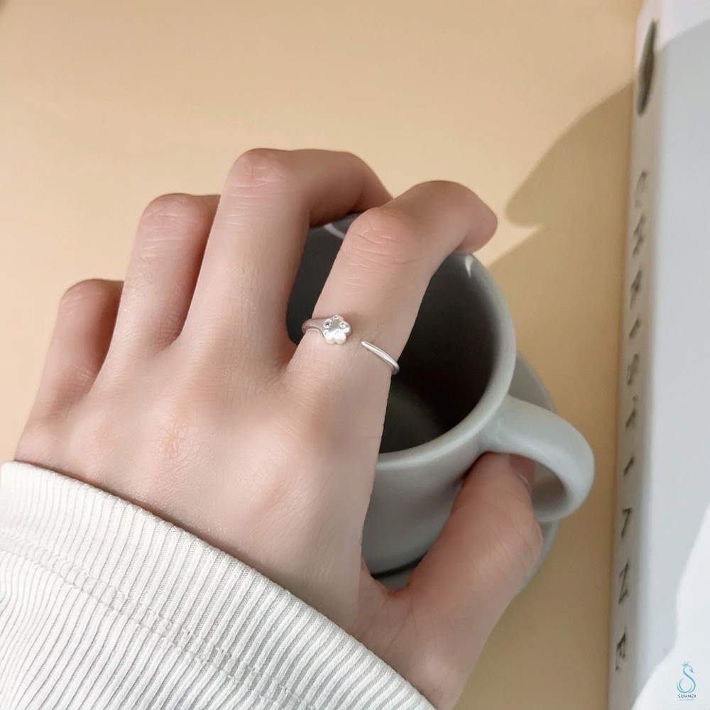 🐶🐱毛孩奴必備🫶SUMMER韓 銀飾💫［925純銀］超萌🤩療癒系毛孩<萌爪戒> 開口戒 純銀戒指 純銀飾品-細節圖8