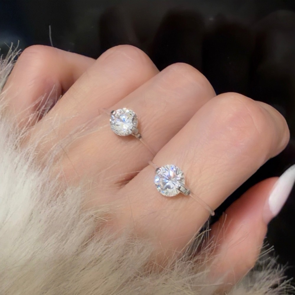 SUMMER 銀飾💫［925純銀］✨超閃5A鋯石✨隱形單鑽戒 手鏈 鑽戒 純銀戒指 純銀手鏈 人魚之淚 純銀飾品-細節圖6