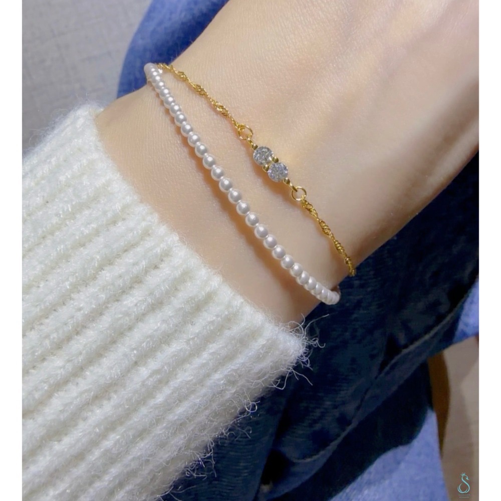 ✨不敗經典款 氣質秒升級✨SUMMER 銀飾💫［925純銀］晶鑽波光細鏈 純銀手鏈 正韓 鑲鑽 細手鏈 純銀飾品-細節圖5