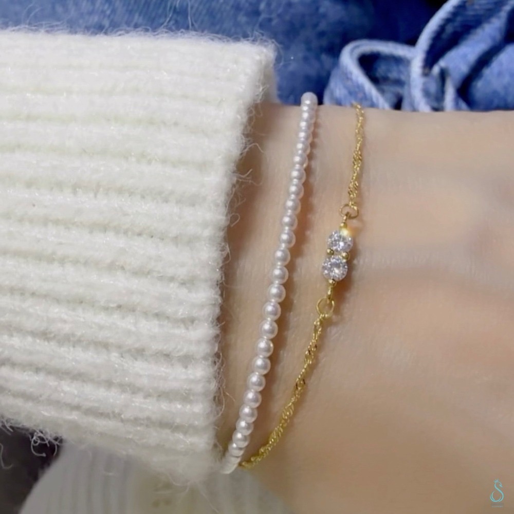 ✨不敗經典款 氣質秒升級✨SUMMER 銀飾💫［925純銀］晶鑽波光細鏈 純銀手鏈 正韓 鑲鑽 細手鏈 純銀飾品-細節圖9