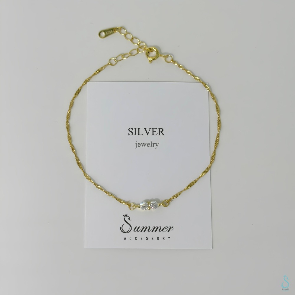 ✨不敗經典款 氣質秒升級✨SUMMER 銀飾💫［925純銀］晶鑽波光細鏈 純銀手鏈 正韓 鑲鑽 細手鏈 純銀飾品-規格圖9