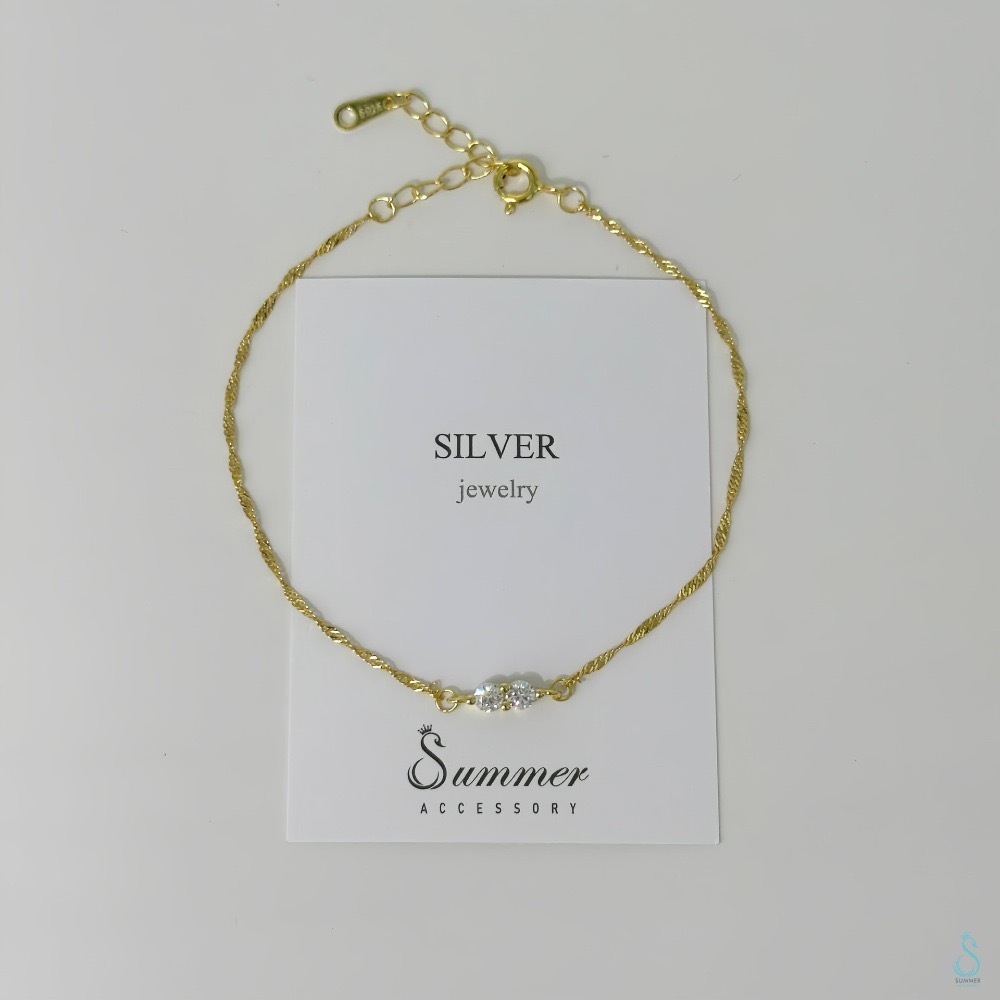 ✨不敗經典款 氣質秒升級✨SUMMER 銀飾💫［925純銀］晶鑽波光細鏈 純銀手鏈 正韓 鑲鑽 細手鏈 純銀飾品-規格圖9