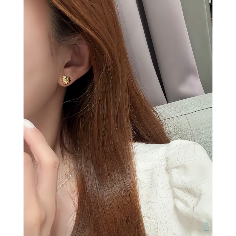 一戴就有感 💛🤍SUMMER 銀飾💫［925純銀］微閃甜心 純銀耳環 愛心耳環 甜美 鑲鑽 正韓 純銀飾品-細節圖9