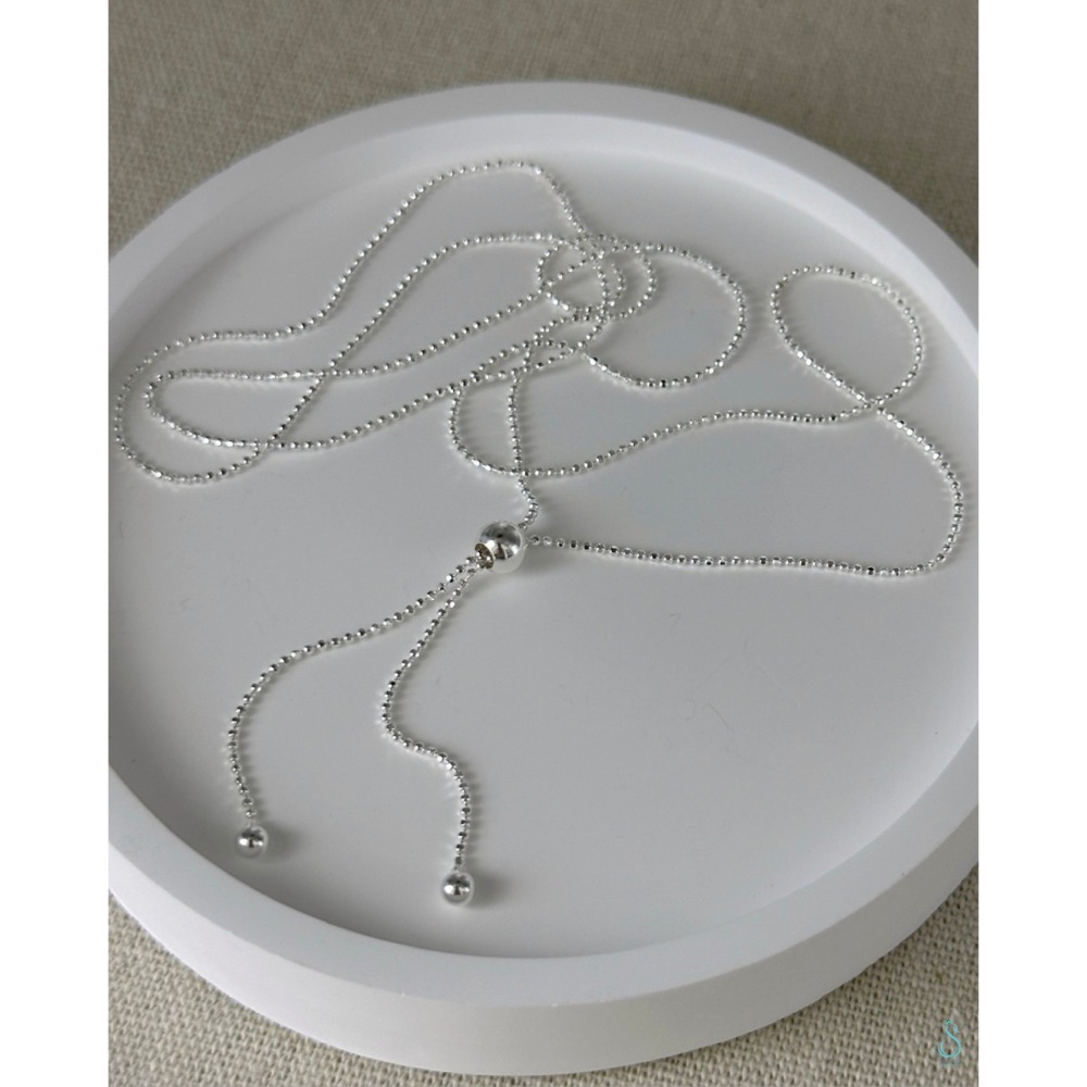 ✨一鍊多戴・百搭造型 ✨ SUMMER 銀飾💫［925純銀］光感鑽切Y字鏈 毛衣鏈 正韓 可調長項鏈 純銀項鍊 銀飾-細節圖7