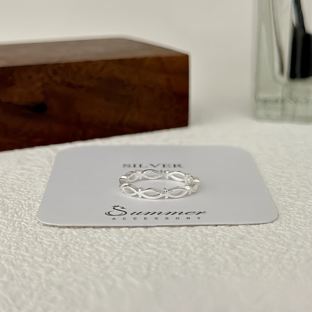 SUMMER 銀飾💫［925純銀］簡約交錯編織戒 招財防小人尾戒 純銀尾戒 純銀戒指 純銀飾品-細節圖4