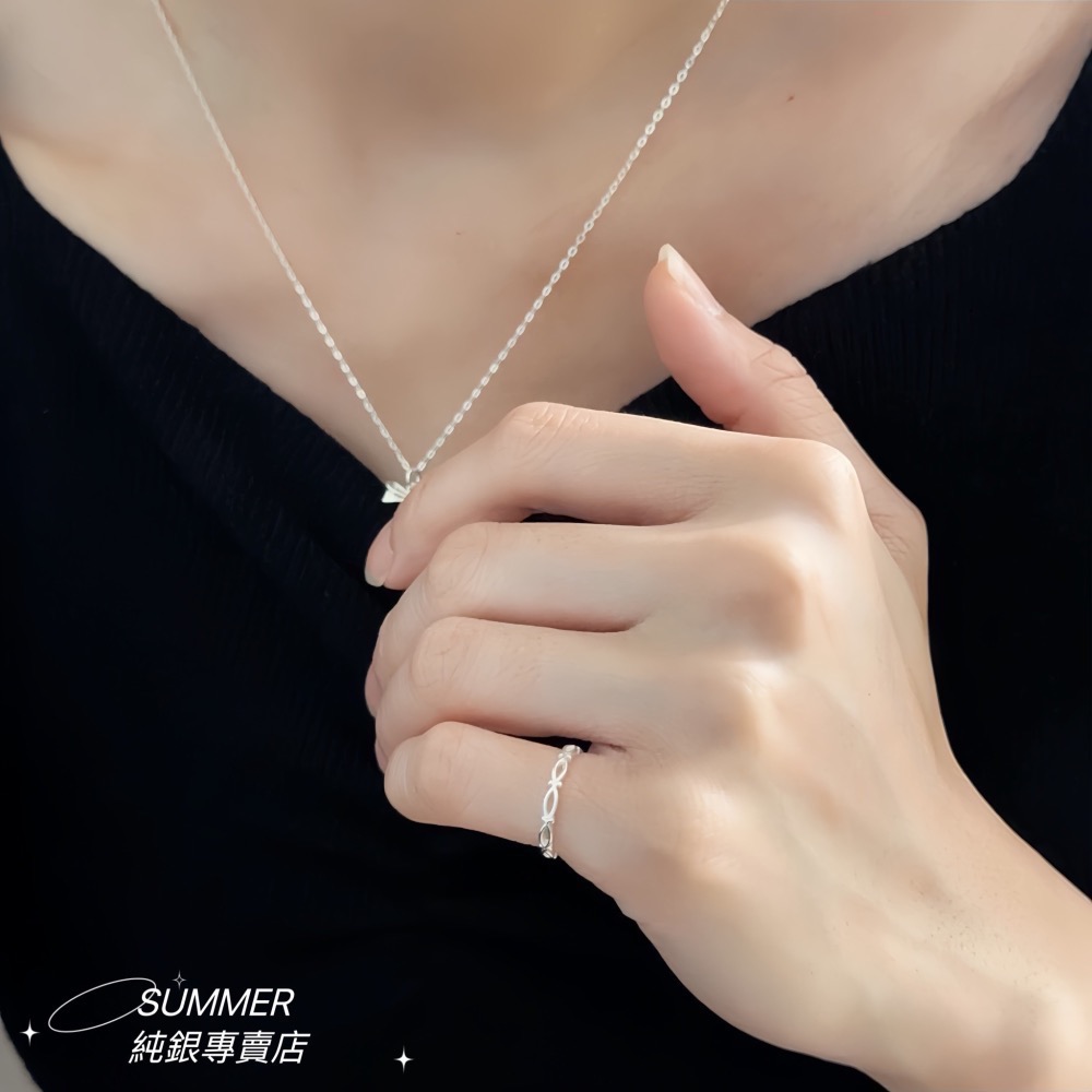SUMMER 銀飾💫［925純銀］簡約交錯編織戒 招財防小人尾戒 純銀尾戒 純銀戒指 純銀飾品-細節圖7