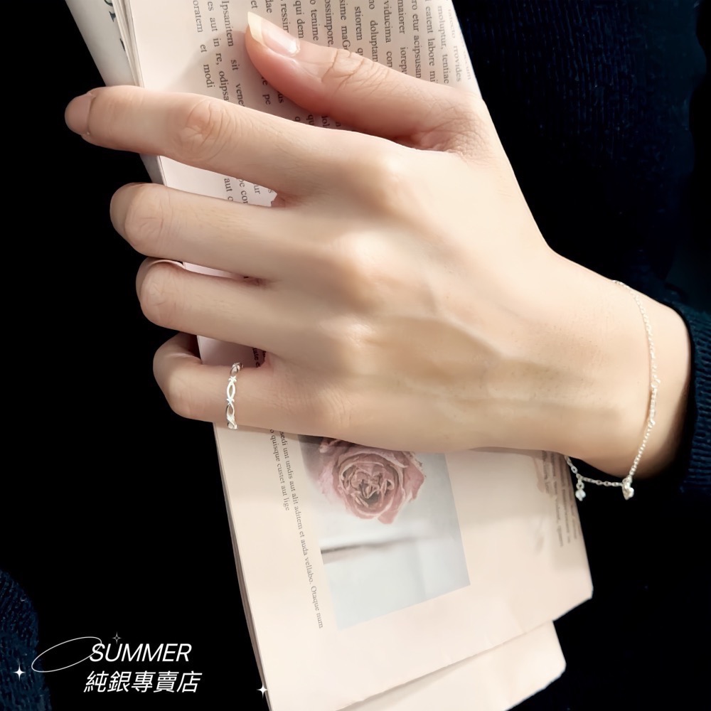 SUMMER 銀飾💫［925純銀］簡約交錯編織戒 招財防小人尾戒 純銀尾戒 純銀戒指 純銀飾品-細節圖8