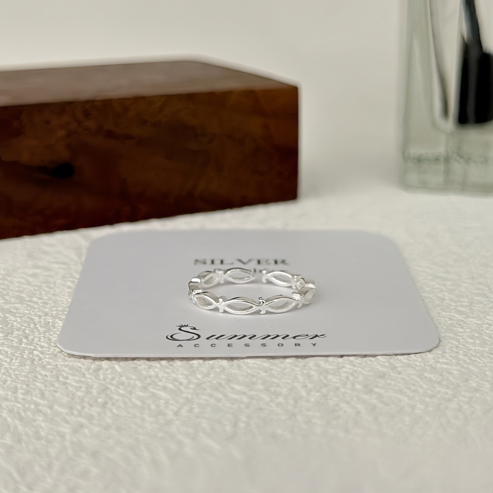 SUMMER 銀飾💫［925純銀］簡約交錯編織戒 招財防小人尾戒 純銀尾戒 純銀戒指 純銀飾品-細節圖4