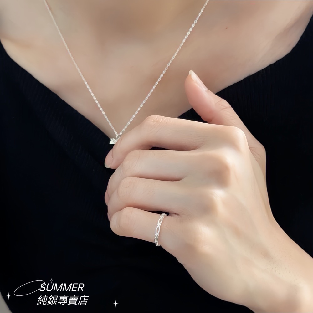 SUMMER 銀飾💫［925純銀］簡約交錯編織戒 招財防小人尾戒 純銀尾戒 純銀戒指 純銀飾品-細節圖7