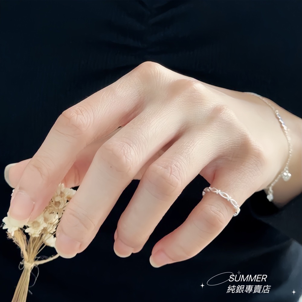 SUMMER 銀飾💫［925純銀］簡約交錯編織戒 招財防小人尾戒 純銀尾戒 純銀戒指 純銀飾品-細節圖9