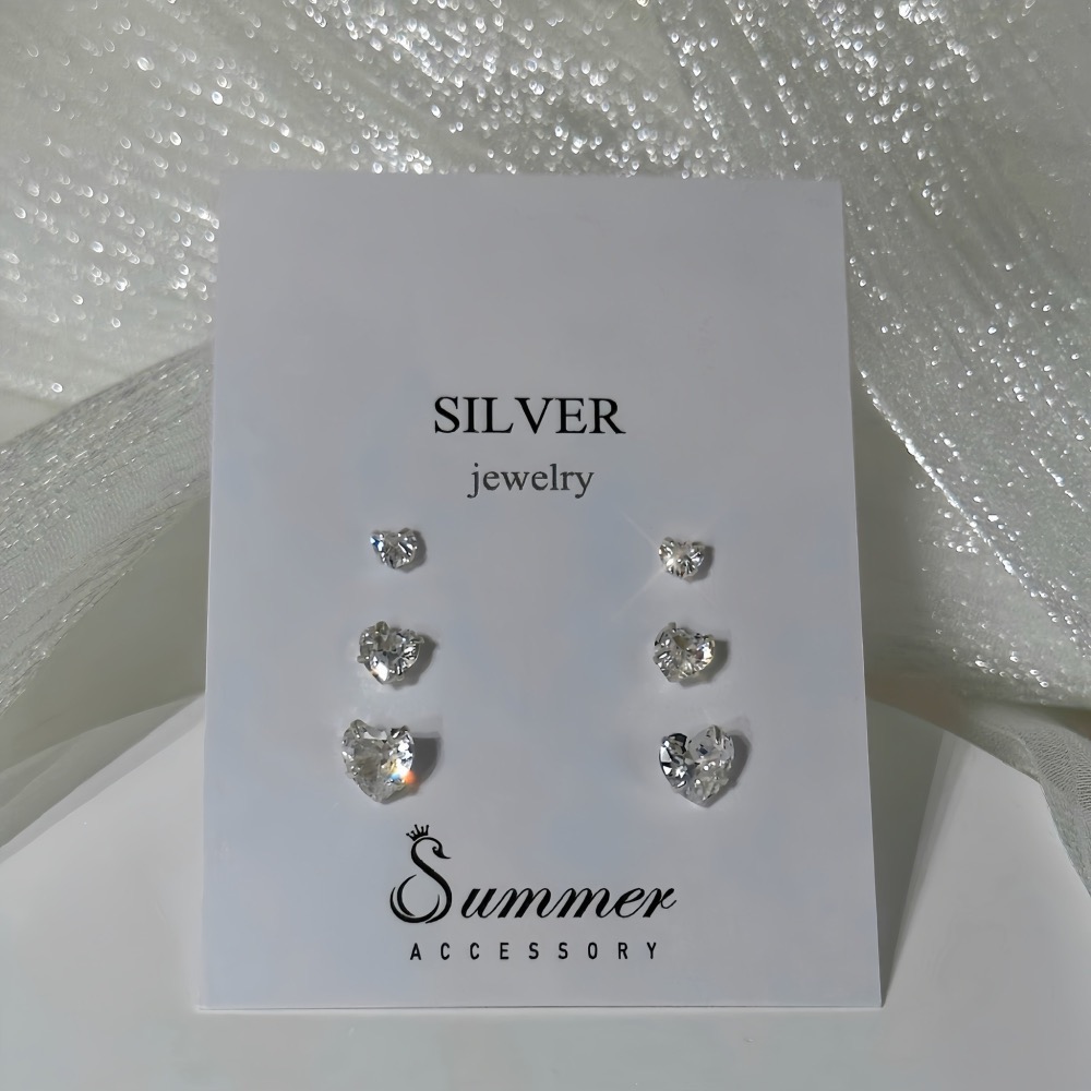 SUMMER 銀飾💫［S999足銀］💛純銀養耳棒《一對優惠價》防過敏 心形鑽 愛心鑽 純銀耳環 純銀飾品-細節圖9