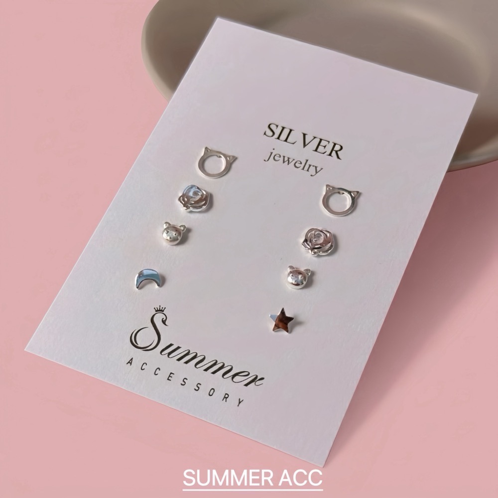 SUMMER 銀飾💫［999足銀］多款迷你養耳耳環 洗澡睡覺不用摘 蝴蝶結 愛心 星星 雛菊花 純銀耳環 純銀飾品-細節圖6