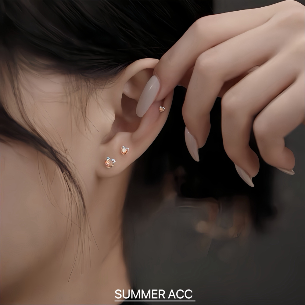 SUMMER 銀飾💫［999足銀］煥采愛心轉珠耳環 可佩戴洗澡睡覺 養耳防過敏 愛心 鎖珠式耳環 純銀耳環-細節圖4