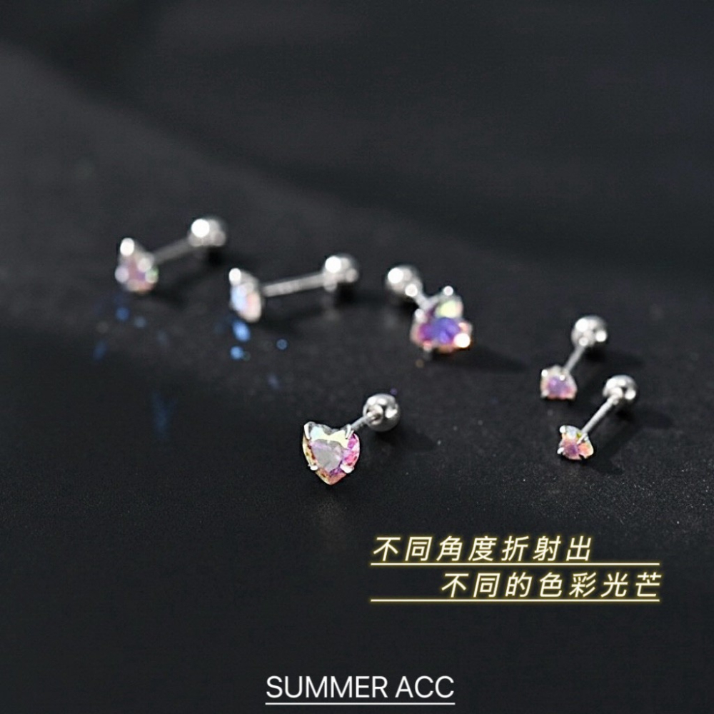 SUMMER 銀飾💫［999足銀］煥采愛心轉珠耳環 可佩戴洗澡睡覺 養耳防過敏 愛心 鎖珠式耳環 純銀耳環-細節圖6