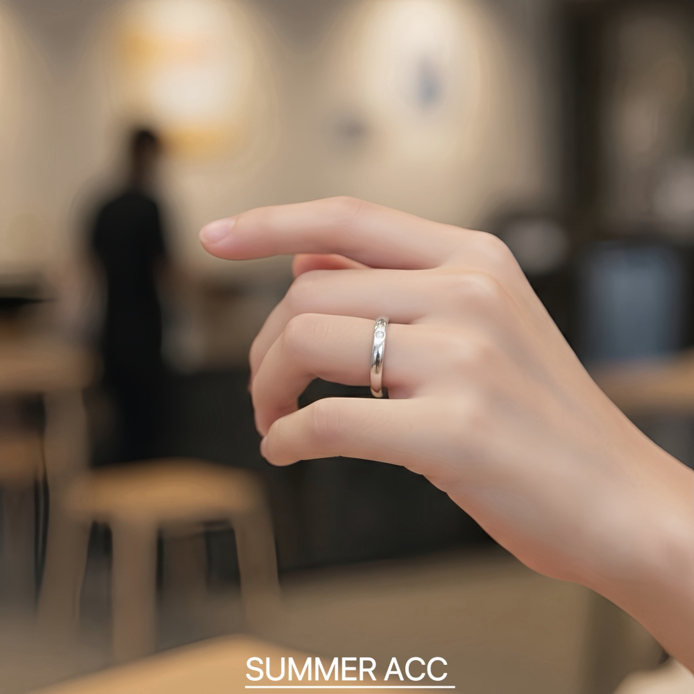 SUMMER 銀飾💫［925純銀］唯一真愛❤️ 情侶對戒 簡約設計 純銀戒指 鑽戒 情人節 婚戒 純銀飾品-細節圖6