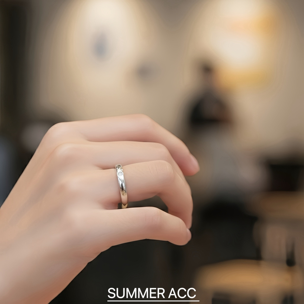 SUMMER 銀飾💫［925純銀］唯一真愛❤️ 情侶對戒 簡約設計 純銀戒指 鑽戒 情人節 婚戒 純銀飾品-細節圖9