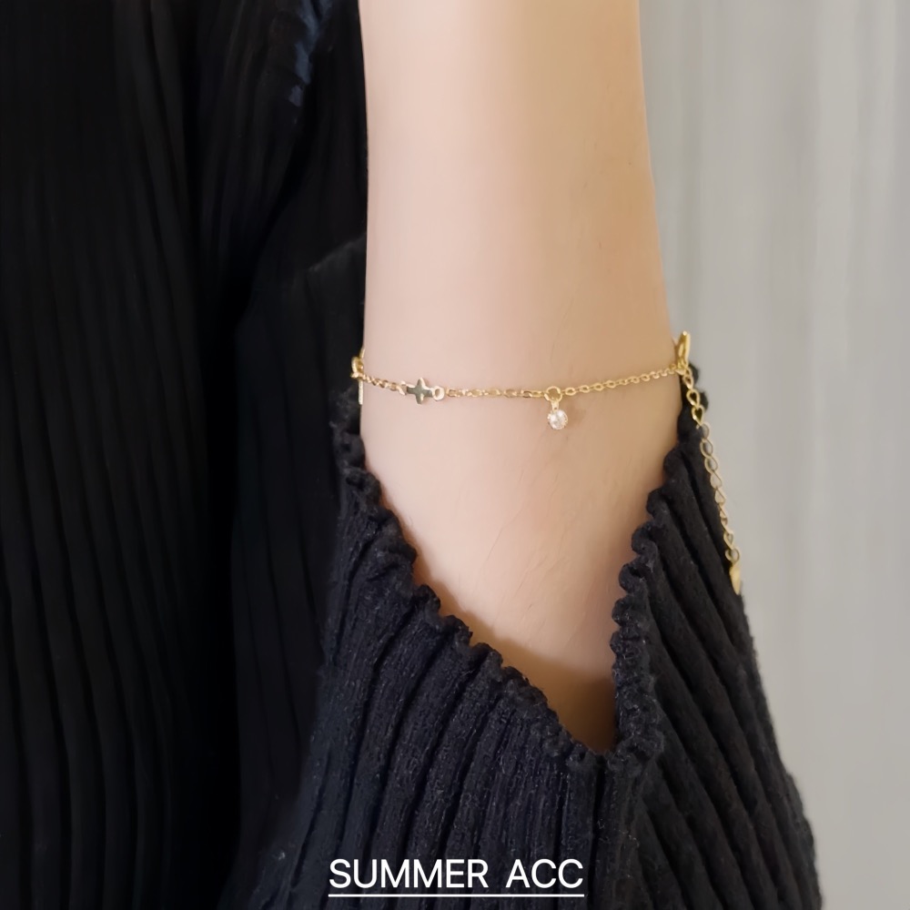 SUMMER韓 銀飾💫［925純銀］🎀蝴蝶結迷你鑽手鏈 正韓 蝴蝶結手鏈 純銀手鍊 純銀飾品-細節圖8