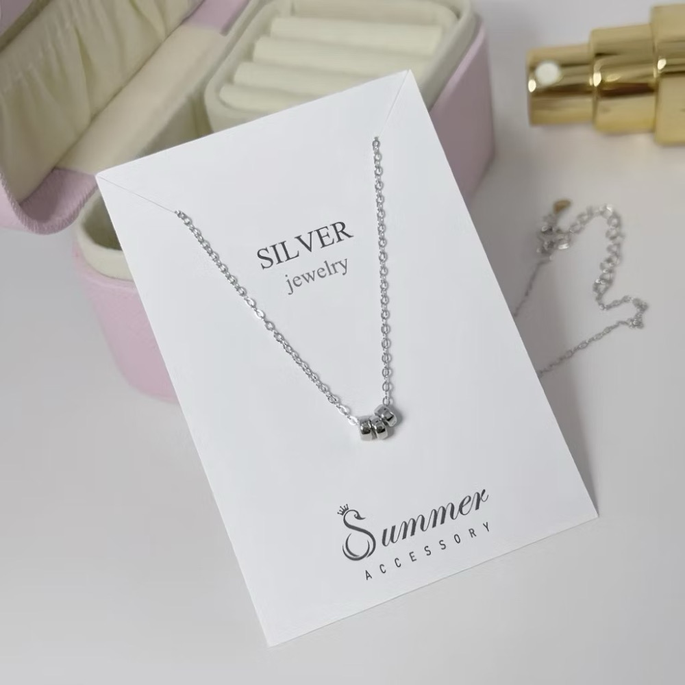 SUMMER韓 銀飾💫［925純銀］拾光・三環純銀項鍊 正韓 鎖骨項鏈 百搭簡約純銀飾品-細節圖6