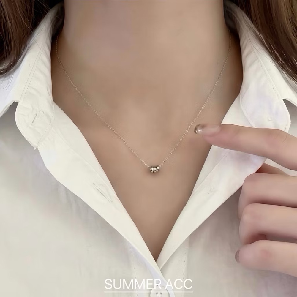SUMMER韓 銀飾💫［925純銀］拾光・三環純銀項鍊 正韓 鎖骨項鏈 百搭簡約純銀飾品-細節圖8