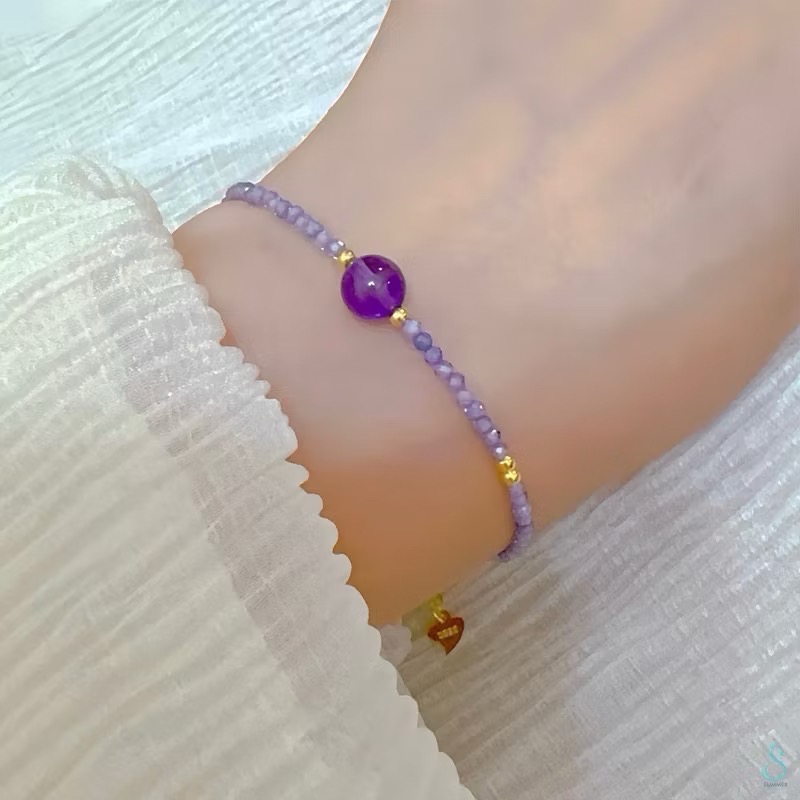 SUMMER 銀飾💫［S925純銀］招財/助業/幸福愛情 幸運石 天然晶石能量手作手鏈 純銀手鏈 紫水晶 草莓晶 黃水-規格圖9