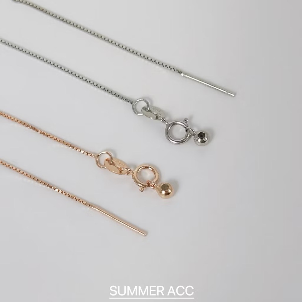 SUMMER 銀飾💫［S925純銀］小孔吊墜萬用項鍊 針尾鍊  滑球閥可調節長度 盒子鏈 純銀項鍊 單項鍊 單鍊子-細節圖8