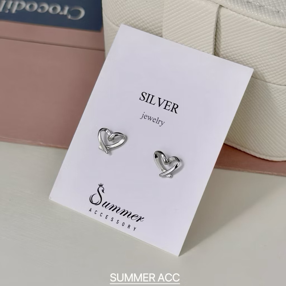 SUMMER 銀飾💫［S925純銀］心語💕 鏤空愛心純銀耳針 純銀耳環 純銀飾品-規格圖9
