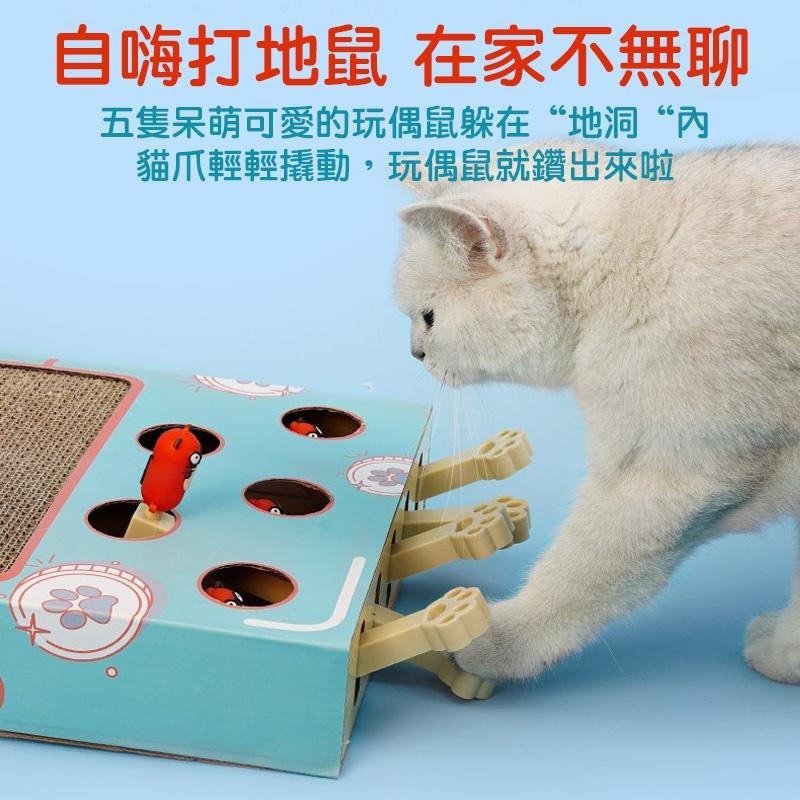 多功能打地鼠貓抓板 貓咪玩具 磨爪 貓抓板 逗貓玩具 益智玩具 逗貓棒 貓玩具 貓用品 寵物用品 典贊創意 24H出貨-細節圖6