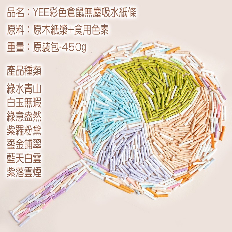 YEE彩色倉鼠無塵紙條 六芒星紙粒 倉鼠墊料 吸水紙粒 造景紙墊料 除臭墊材 紙棉墊材 倉鼠用品 24H出貨 典贊創意-細節圖11