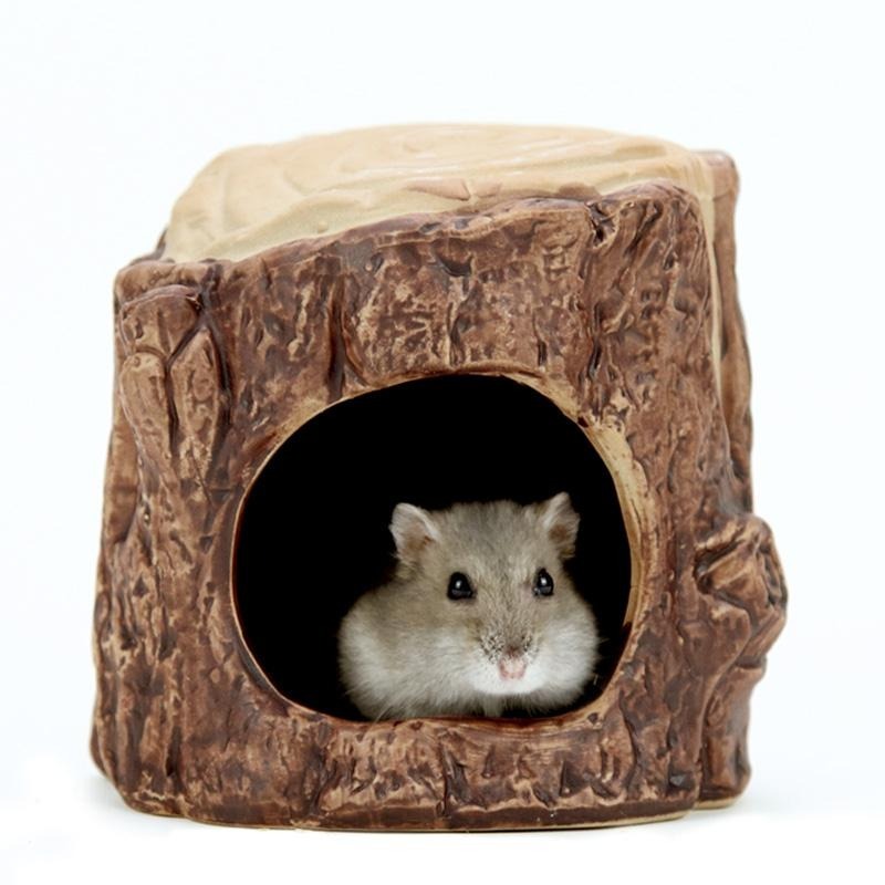 小寵樹洞納涼陶瓷窩 24H出貨 倉鼠陶瓷窩 樹窩 小寵造景擺飾 倉鼠涼窩 倉鼠用品 蜥蜴黃金鼠 造型窩 典贊創意-細節圖2