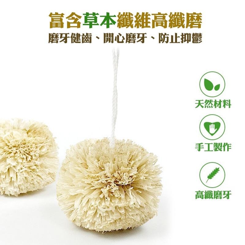 天然手工編製玉米葉球球  小寵磨牙玩具 水草編織 鳥鼠兔龍貓 兔子磨牙 倉鼠 兔子 龍貓 寵物用品 寵物玩具 典贊創意-細節圖4