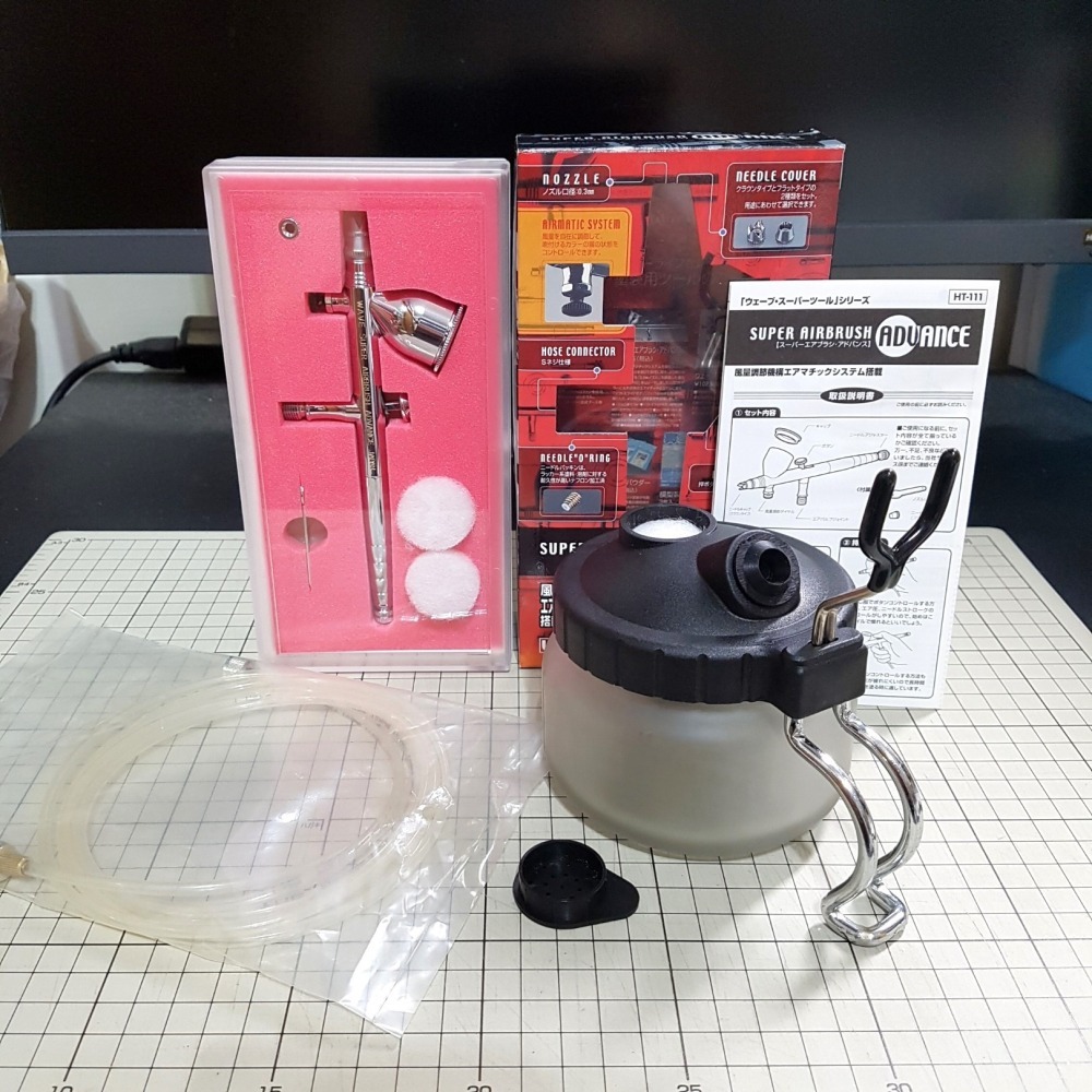 [長夜餘火]免運 現貨24小時出貨 日製 WAVE HT-111 0.3mm 雙動式噴筆 送2米風管+噴筆清洗壺 全新-細節圖2