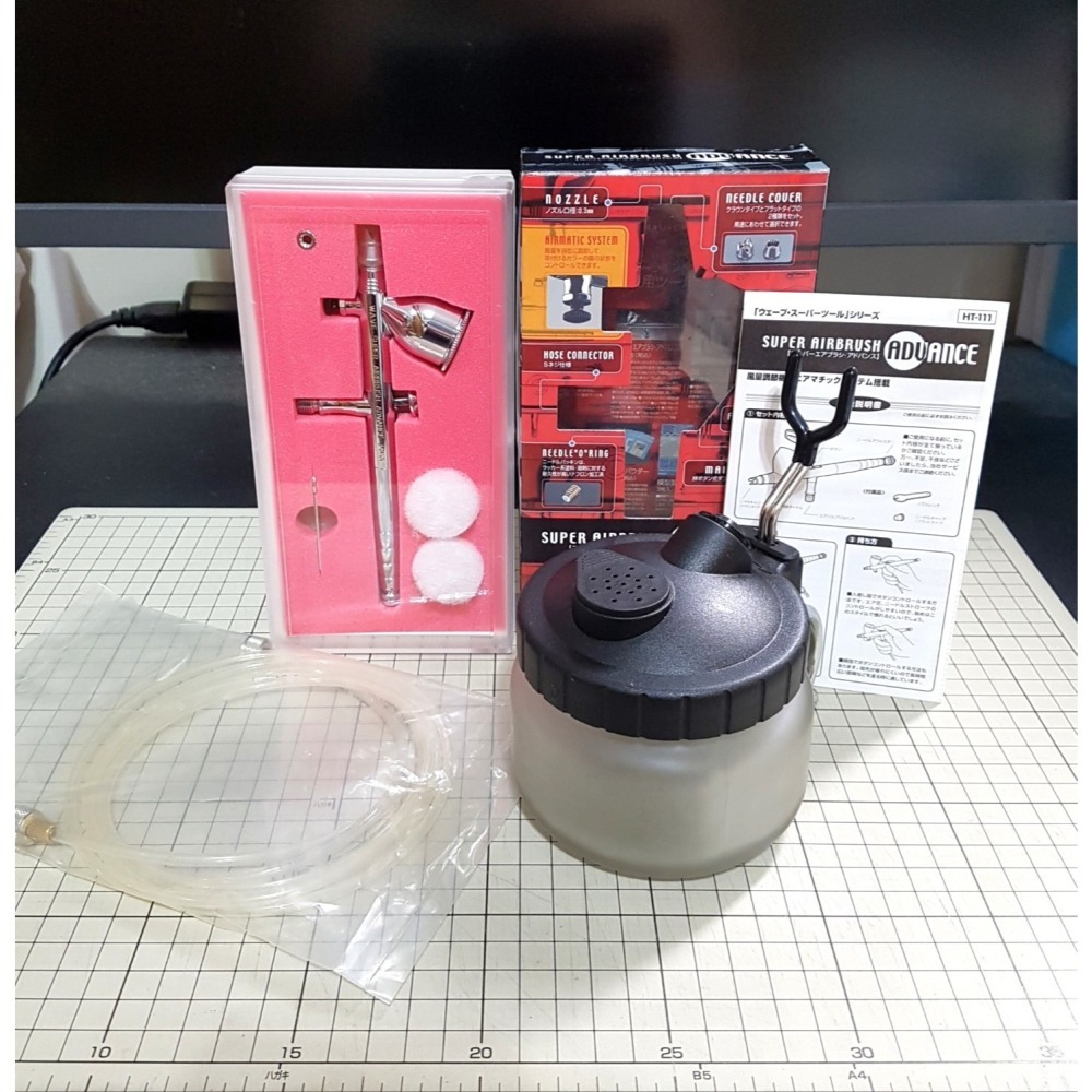 [長夜餘火]免運 現貨24小時出貨 日製 WAVE HT-111 0.3mm 雙動式噴筆 送2米風管+噴筆清洗壺 全新-細節圖3