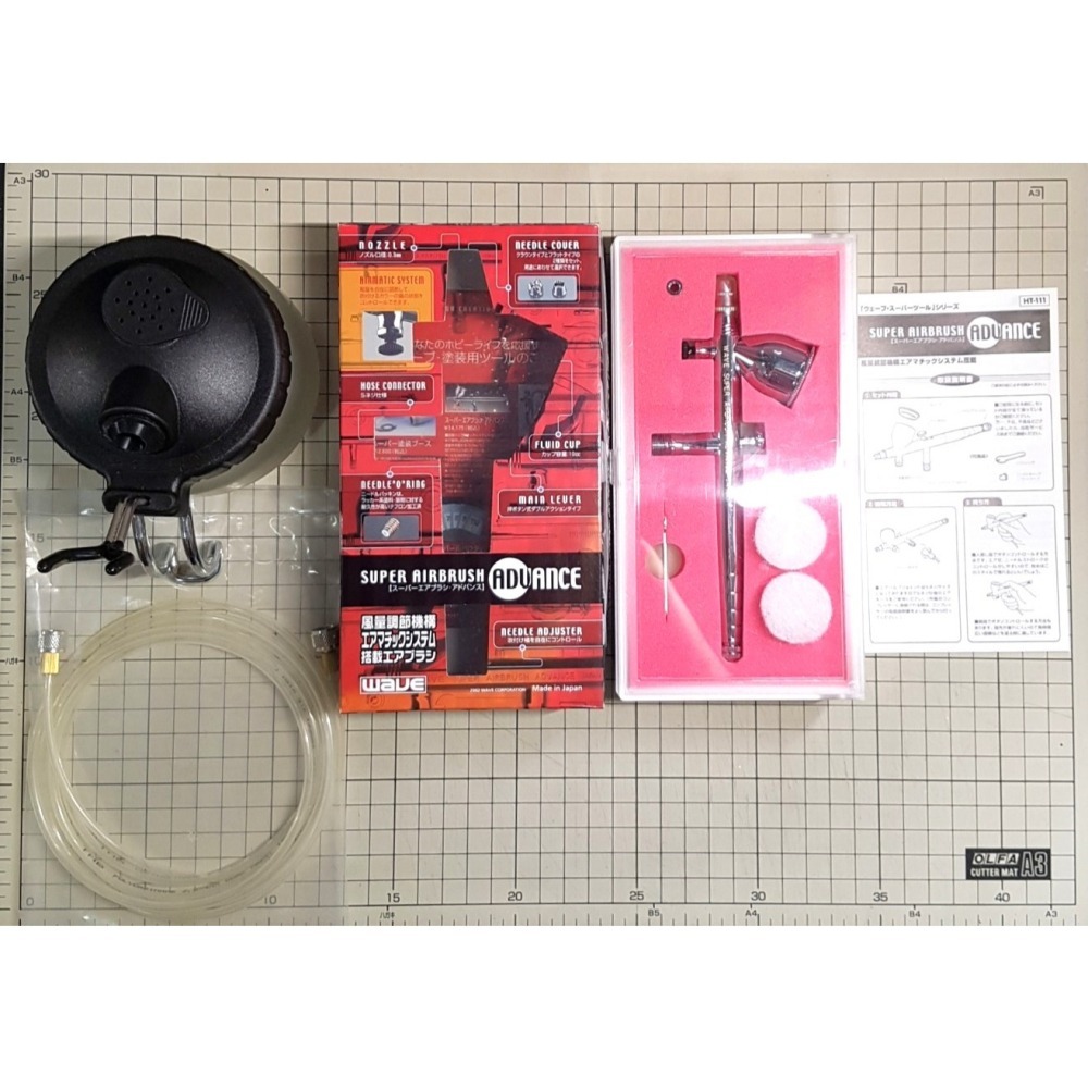 [長夜餘火]免運 現貨24小時出貨 日製 WAVE HT-111 0.3mm 雙動式噴筆 送2米風管+噴筆清洗壺 全新-細節圖4