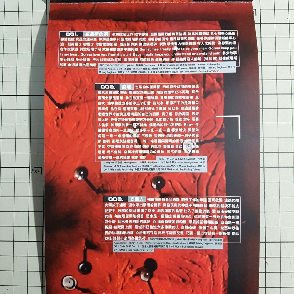 [長夜餘火]免運 現貨24小時出貨 永邦 同名專輯、永邦.come BMG 自藏 已拆封-細節圖7