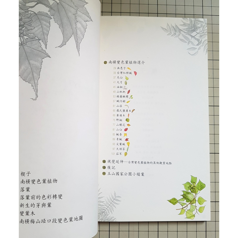 [長夜餘火]免運 現貨24小時出貨 詩意南橫 玉山國家公園南橫變色葉植物生態筆記書 初版二刷 附書籤 自有書 無章釘-細節圖6