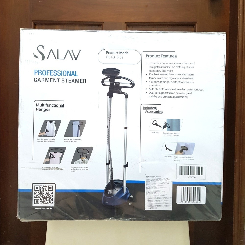 [長夜餘火]限宅配 現貨 SALAV 直立式蒸氣熨燙機 GS43 Blue Garment Steamer 全新-細節圖3