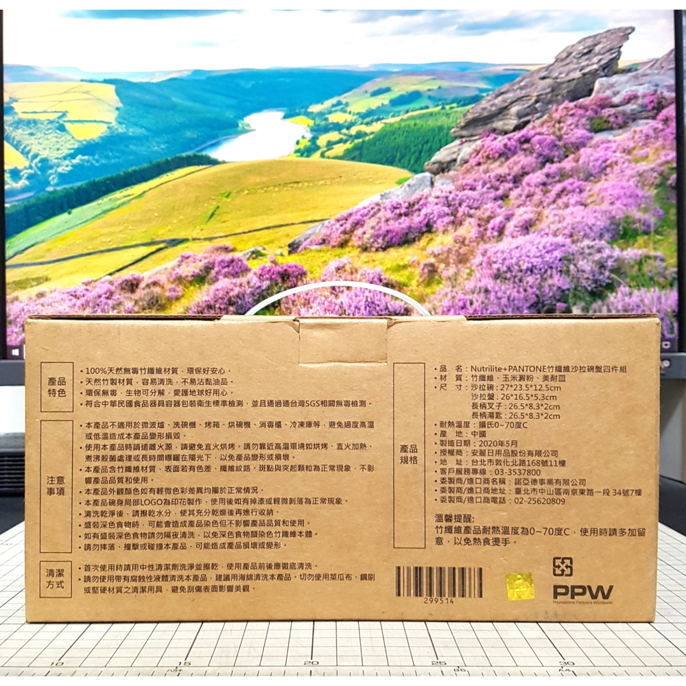 [長夜]免運 現貨24小時出 Nutrilite 竹纖維沙拉碗盤四件組 BAMBOO Salad bowl Set 全新-細節圖3