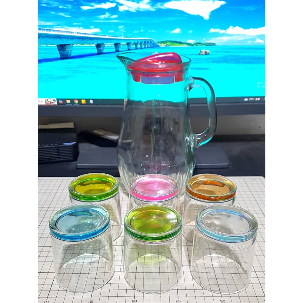 [長夜餘火]免運 現貨24小時出貨 二手 AQUASOUL 水晶靈 彩虹冷水壺套組 KETTLE SET 華夏玻璃-細節圖2