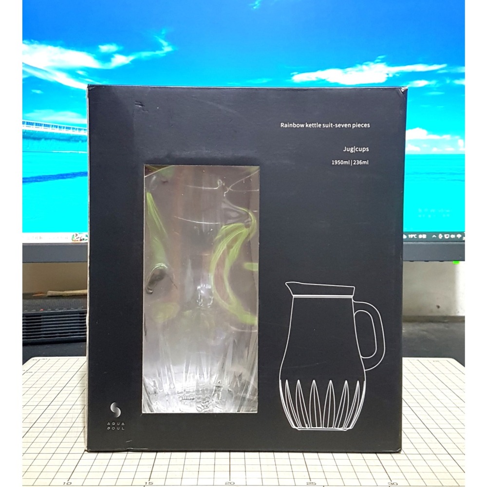 [長夜餘火]免運 現貨24小時出貨 二手 AQUASOUL 水晶靈 彩虹冷水壺套組 KETTLE SET 華夏玻璃-細節圖3