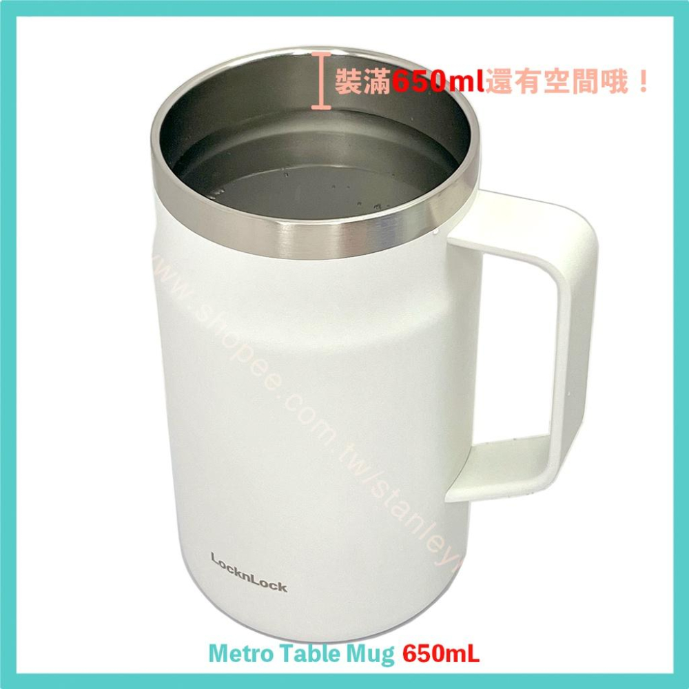 【樂扣樂扣】現貨｜遇見愜意 Metro Mug 650ml 304不鏽鋼 馬克杯 保溫杯 咖啡杯 非密封款-細節圖3