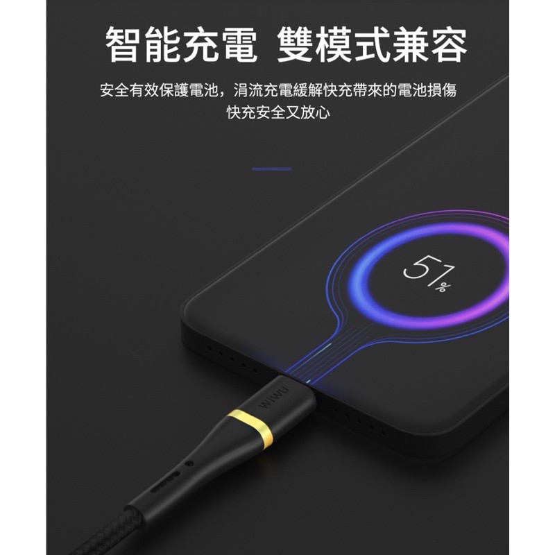 WiWU 充電線 PD USB 快充 30W 60W 快充線 iPhone12 11充電線 iPad OPPO充電線-細節圖6