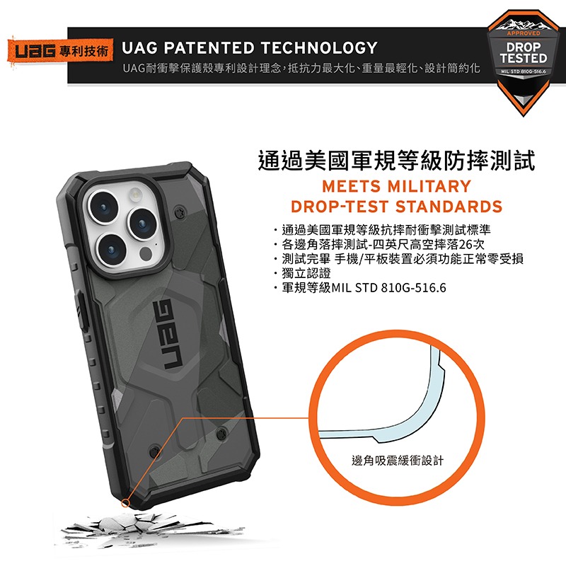 魔力強【UAG MagSafe 迷彩版磁吸耐衝擊保護殼】Apple iPhone 15 Pro 6.1吋 台灣威禹公司貨-細節圖3