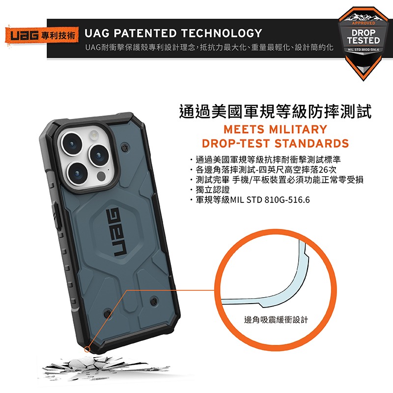 魔力強【UAG 實色款 磁吸耐衝擊防摔殼】Apple iPhone 15 Pro Max 6.7吋 台灣威禹公司貨-細節圖3