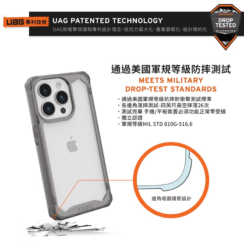 魔力強【UAG 全透款 耐衝擊防摔殼】Apple iPhone 15 Pro Max 6.7吋 軍規防摔 台灣威禹公司貨-細節圖3