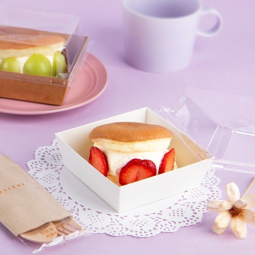 輕食、蛋糕、甜點、點心、萬用盒、白色、牛皮色(10入)-細節圖2