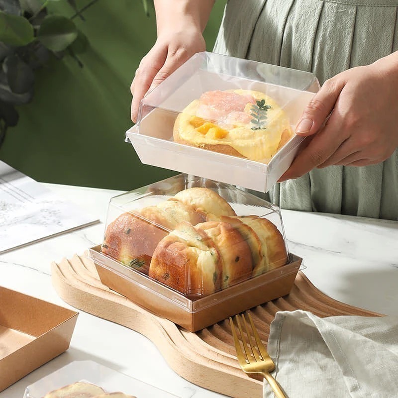 輕食、蛋糕、甜點、點心、萬用盒、白色、牛皮色(10入)-細節圖3