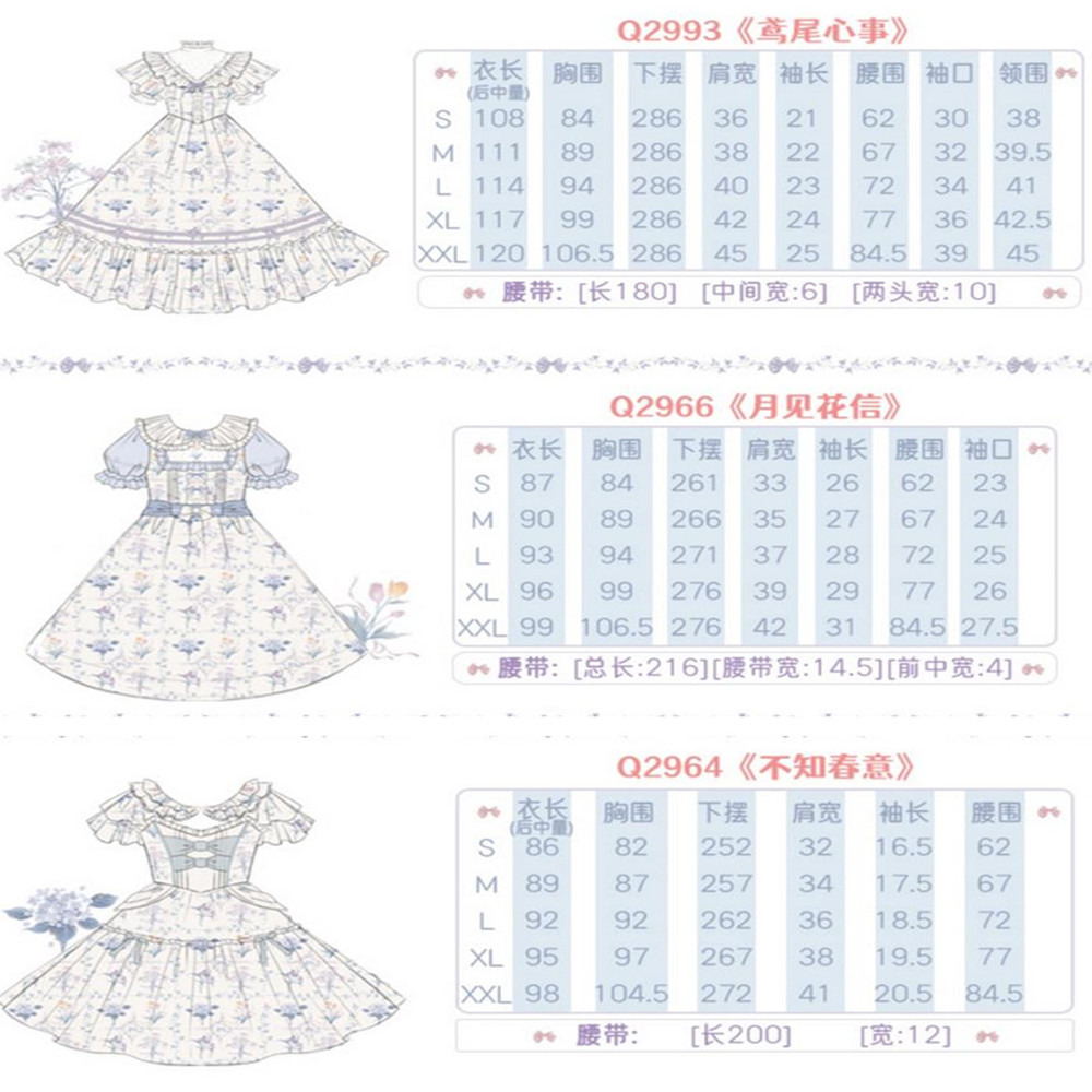 【預購】lolita花園下午茶 小碎花網紗蕾絲花邊蝴蝶結荷葉邊兔耳翻領公主袖短袖洋裝/連身裙/連衣裙 古典甜美蘿莉塔-細節圖11